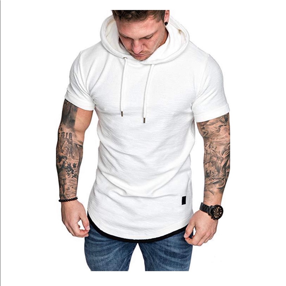 Men’s Hipster short sleeve hoodie pullover